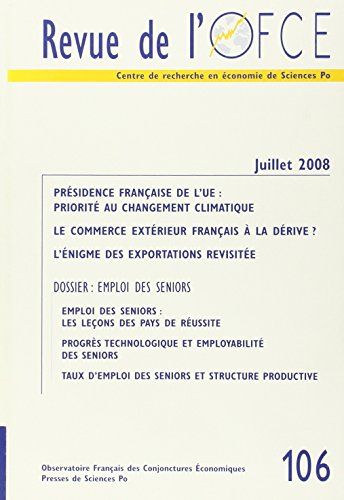 Revue de l'OFCE, n° 106. L'emploi des seniors