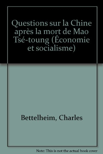 questions sur la chine après la mort de mao tsé-toung