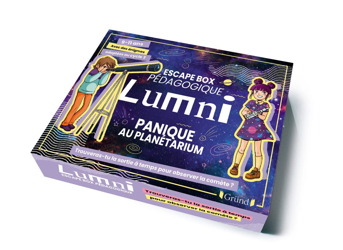 Panique au planétarium : escape box pédagogique Lumni, 9-11 ans : avec des énigmes adaptées au cycle