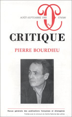 Critique, n° 579. Pierre Bourdieu