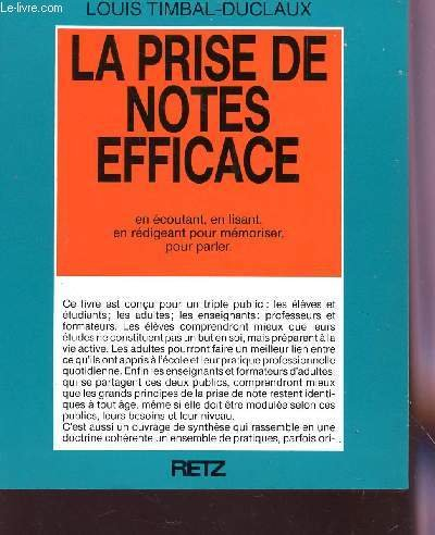 La Prise de notes efficace