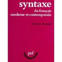 syntaxe du français moderne et contemporain