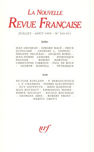 Nouvelle revue française, n° 510-511