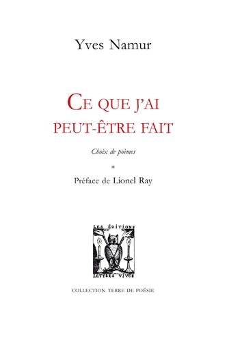 Ce que j'ai peut-être fait : choix de poèmes
