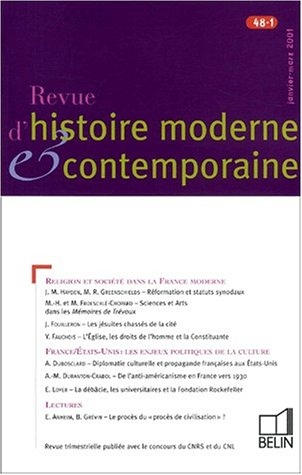 Revue d'histoire moderne et contemporaine, n° 48
