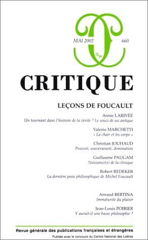 Critique, n° 660. Leçons de Foucault
