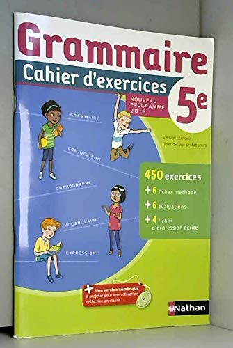 grammaire cahier d'exercices 5e 2016