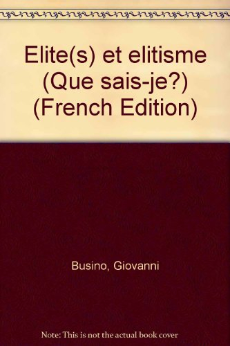 Elites et élitisme