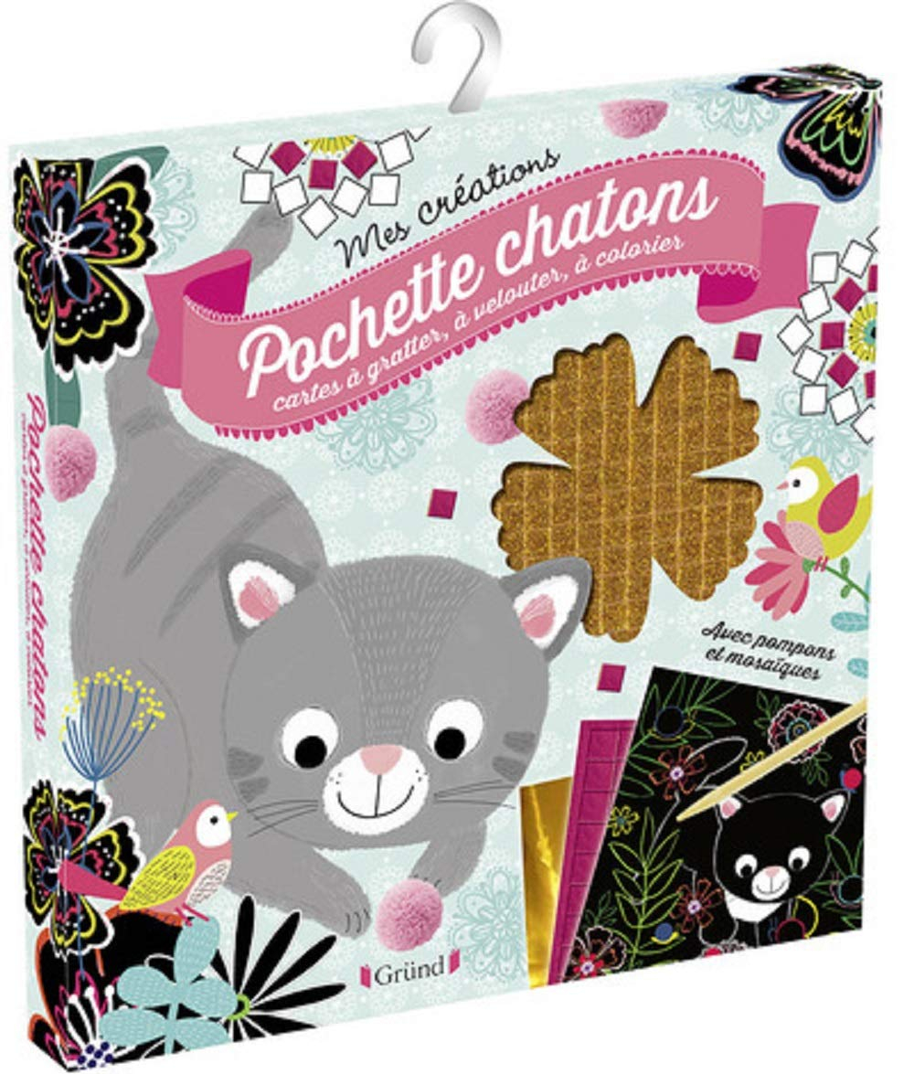 Pochette chatons : cartes à gratter, à velouter, à décorer