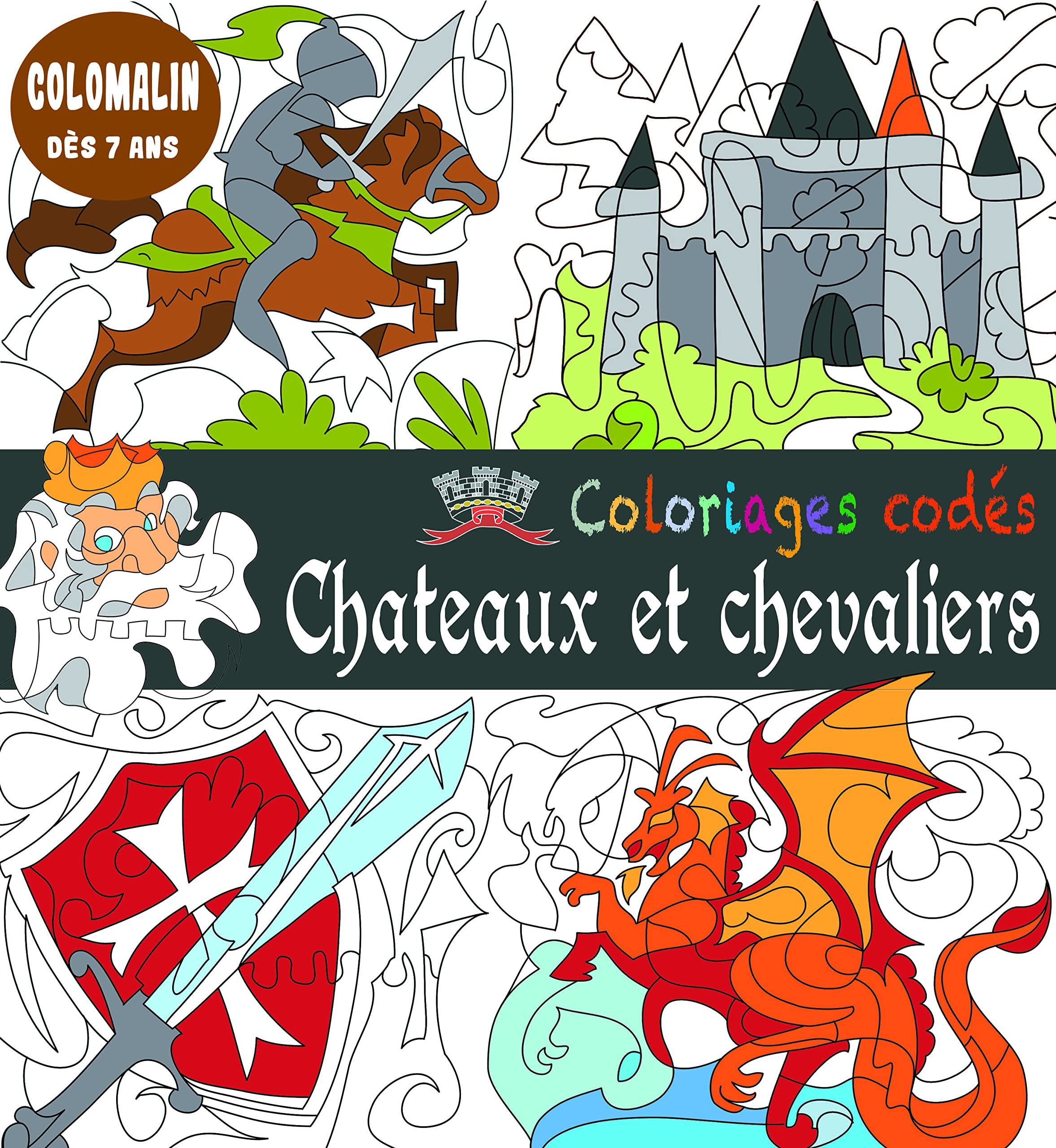 Châteaux et chevaliers : coloriages codés