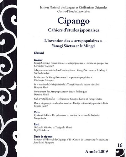 Cipango, n° 16. L'invention des arts populaires : Yanagi Soetsu et le mingei
