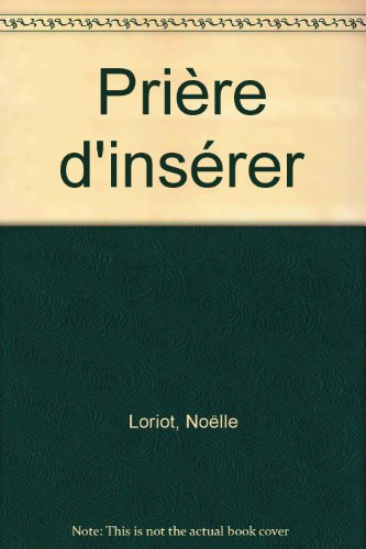 Prière d'insérer