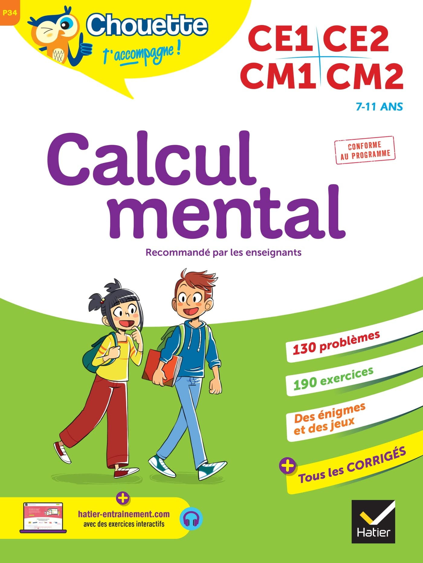 Calcul mental : CE1, CE2, CM1, CM2, 7-11 ans : conforme au programme