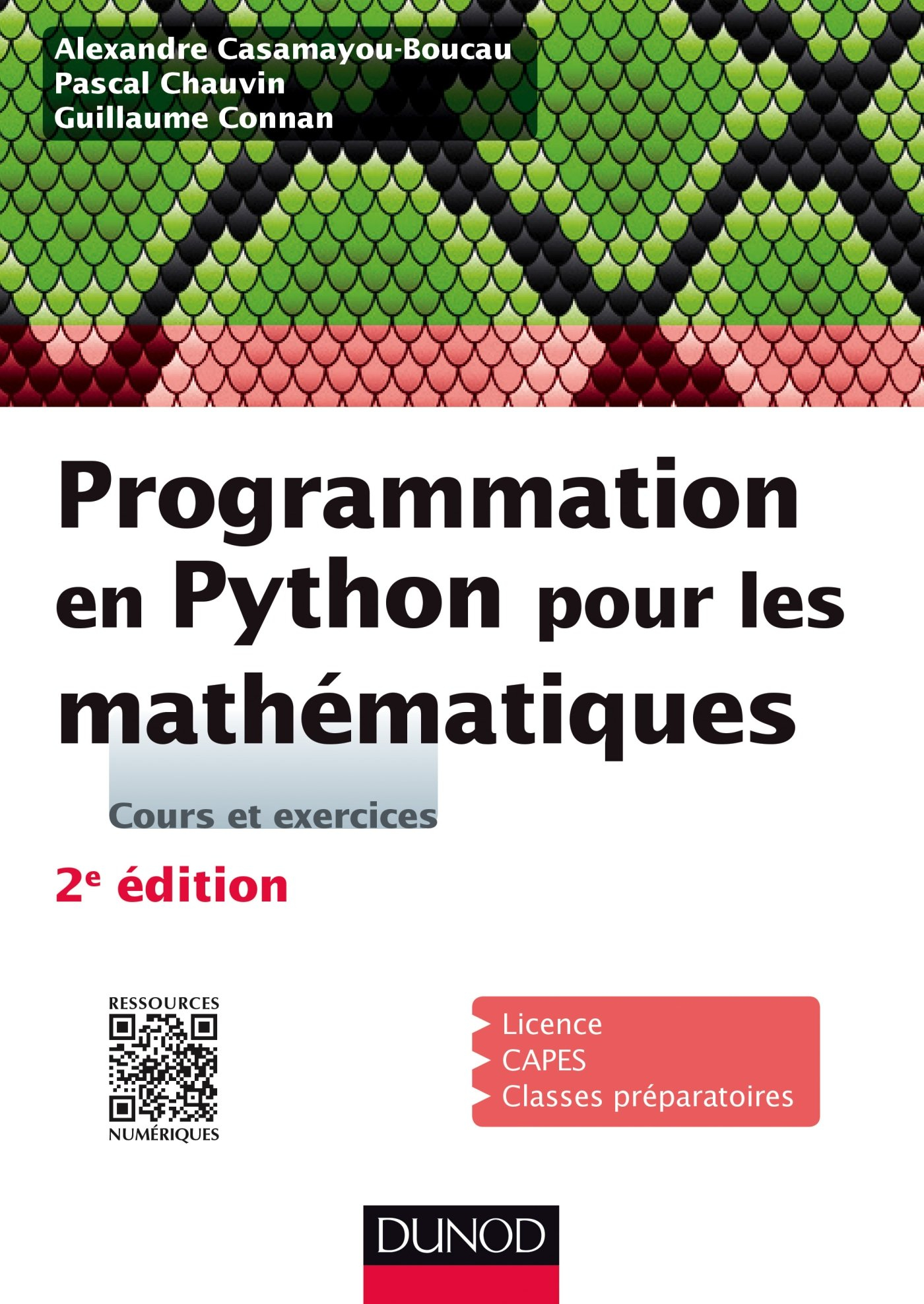 Programmation en Python pour les mathématiques : licence, Capes, classes préparatoires : cours et ex