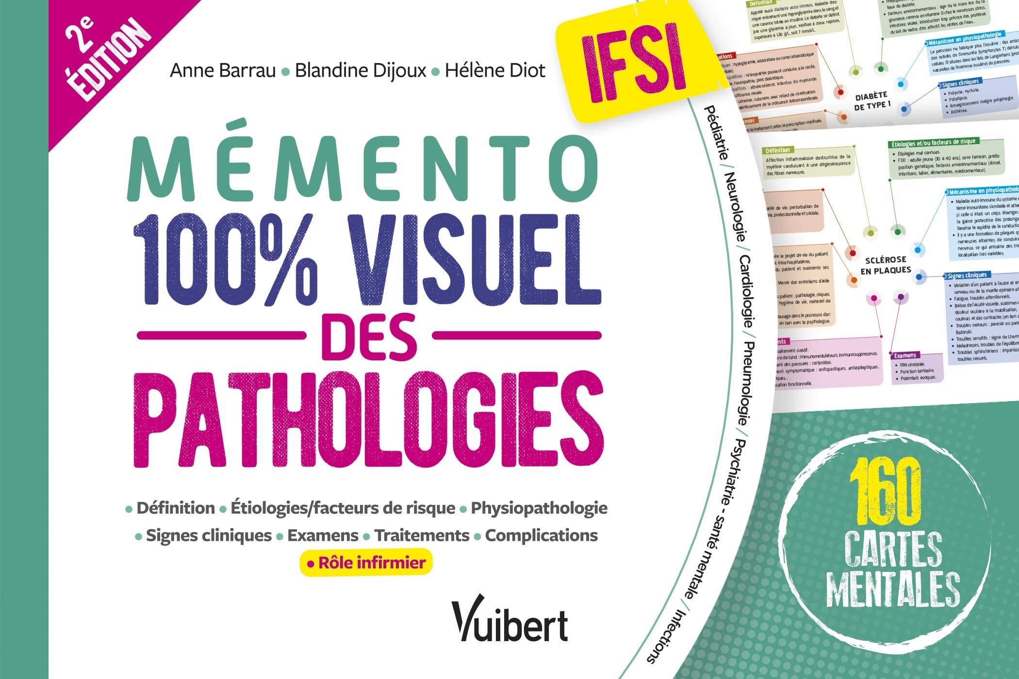 Mémento 100 % visuel des pathologies, IFSI : 160 cartes mentales : définition, étiologies-facteurs d