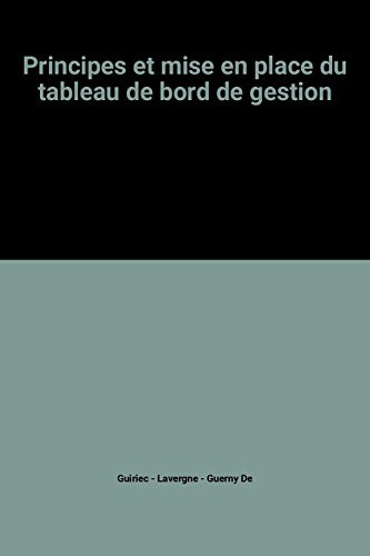 principes et mise en place du tableau de bord de gestion