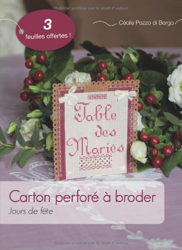 Carton perforé à broder : jours de fête
