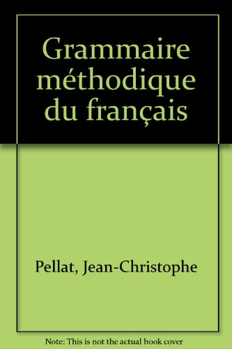 grammaire méthodique du français