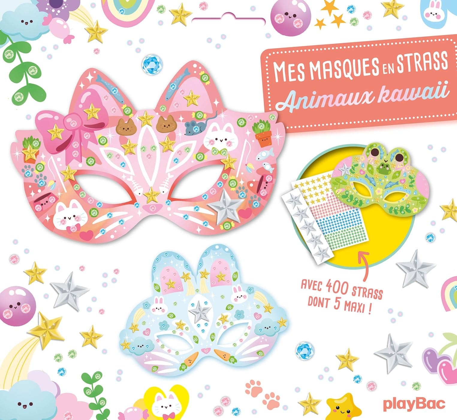 Mes masques en strass : Animaux Kawaii nouvelle édition : Avec 400 strass dont 5 maxi !