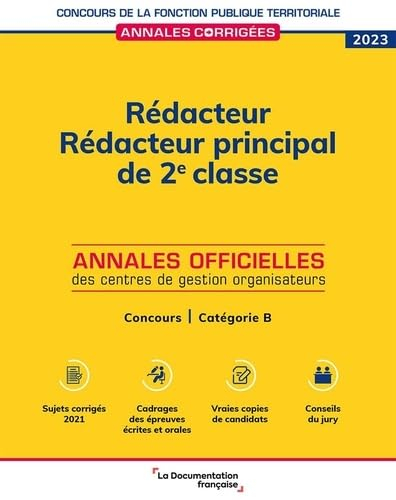 Rédacteur, rédacteur principal de 2e classe 2023 : annales officielles des centres de gestion organi