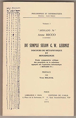 Du simple selon Leibniz : discours de métaphysique et de monadologie