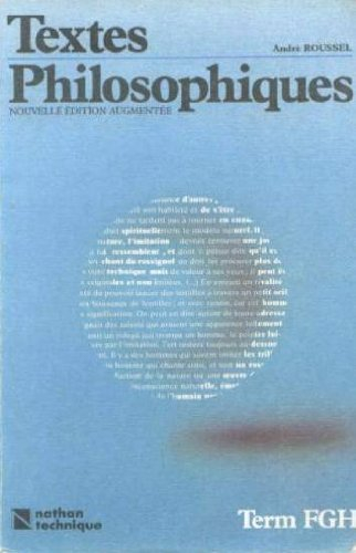 textes philosophiques, terminales f g h, édition 1987
