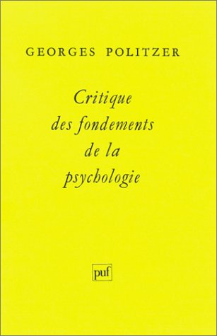 Critique des fondements de la psychologie