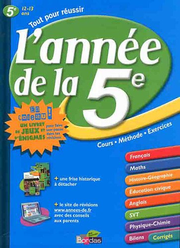 Tout pour réussir l'année de la 5e : cours, méthode, exercices