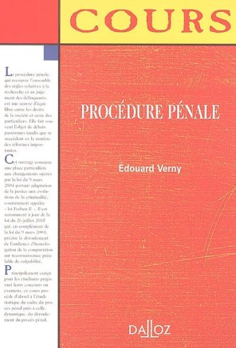 Procédure pénale 2006