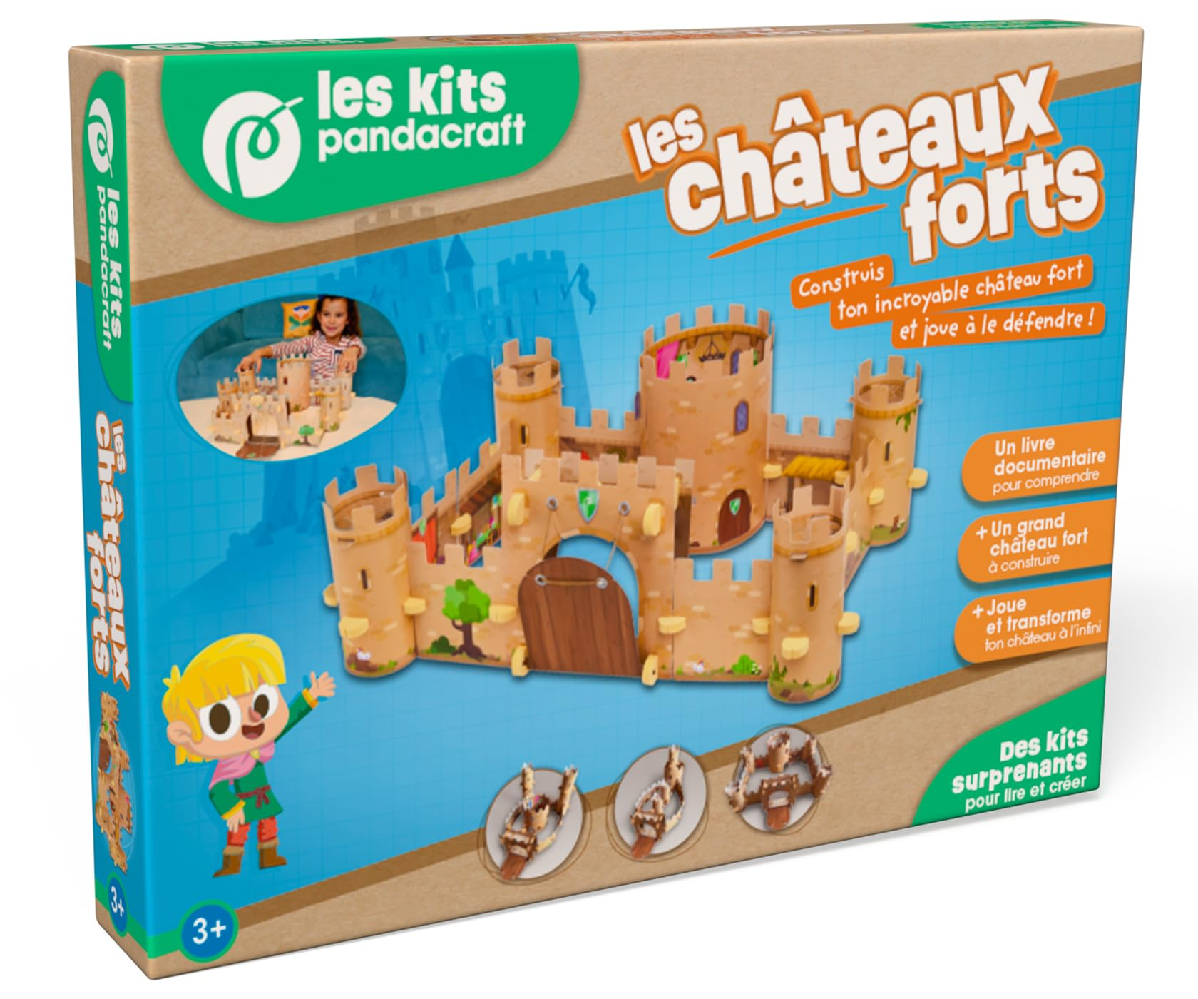 Les châteaux forts : Kit Pandacraft dès 3 ans : Construis ton incroyable château fort et joue à le d