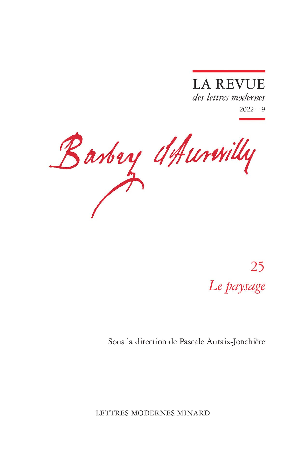 La Revue des lettres modernes: Le paysage (2022) (2022 - 9)