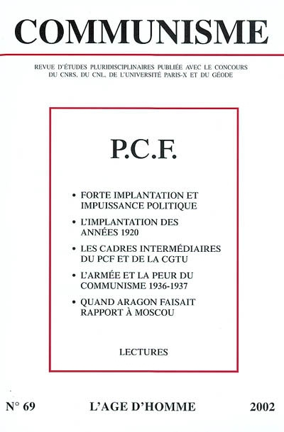 Communisme, n° 69. Le PCF entre implantation sociétale et impuissance politique