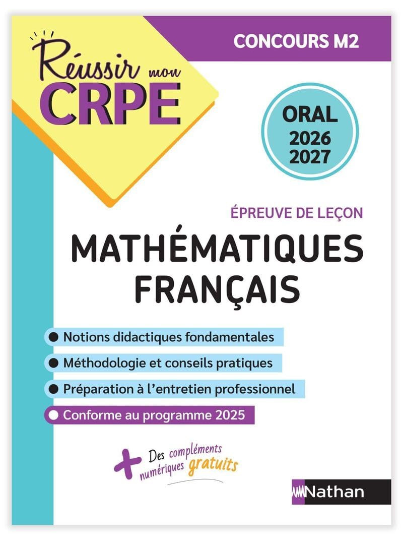 Mathématiques, français, épreuve de leçon : oral 2026-2027 : concours M2