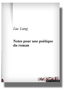 Notes pour une poétique du roman