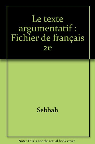Argumentation, classe de 2e
