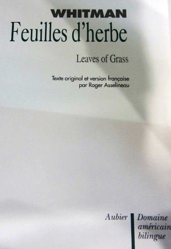 Feuilles d'herbe. Leaves of grass