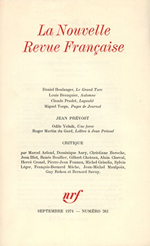 la n.r.f., numéro 261, septembre 1974