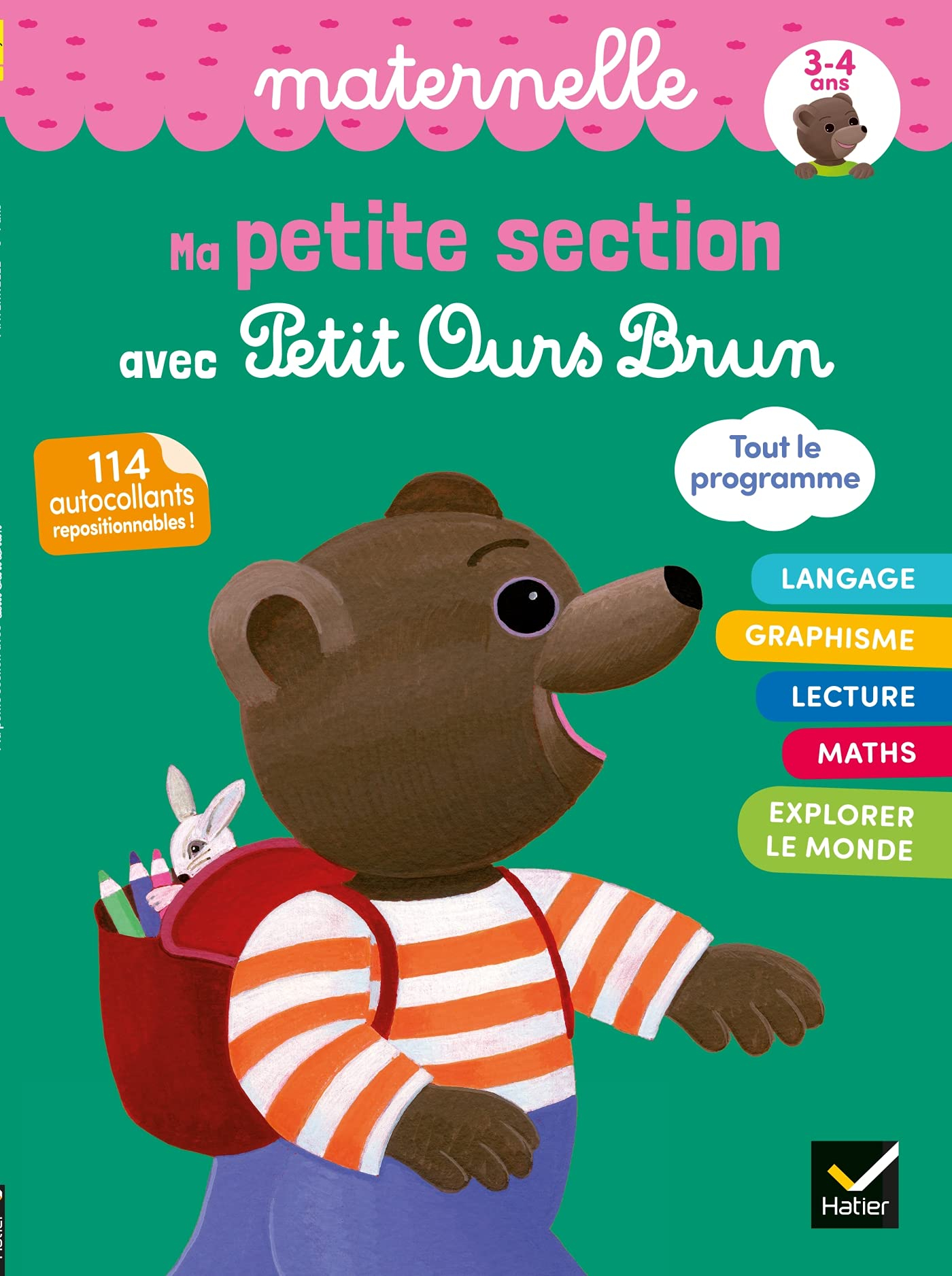 Ma petite section avec Petit Ours Brun : maternelle, 3-4 ans, tout le programme : 114 autocollants r