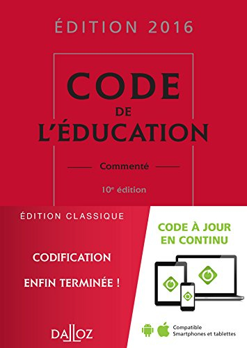Code de l'éducation commenté : 2016