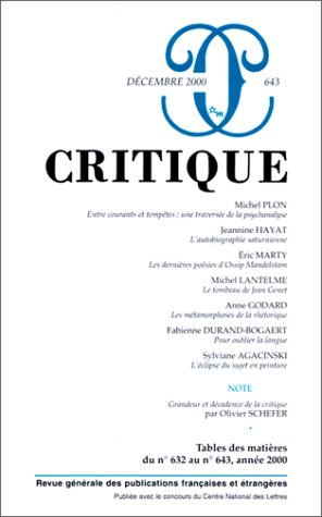 Critique, n° 643