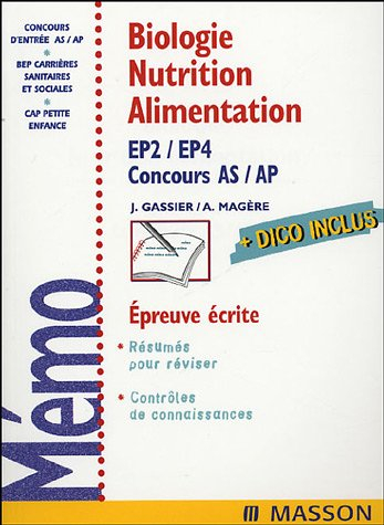 Biologie, nutrition-alimentation : EP2-EP4 : concours AS-AP