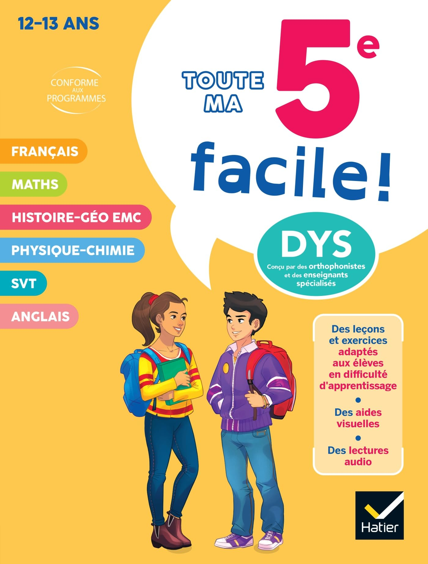 Ma 5e facile ! 12-13 ans : adapté aux enfants dys ou en difficultés d'apprentissage