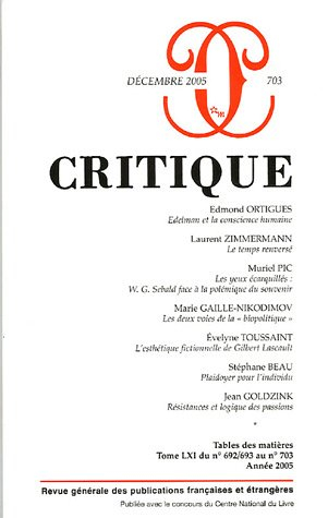 Critique, n° 703