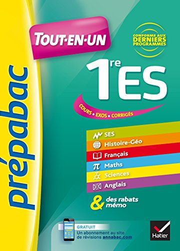 Tout-en-un, 1re ES : cours, exos, corrigés : conforme aux derniers programmes