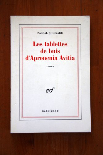 Les tablettes de buis d'Apronenia Avitia