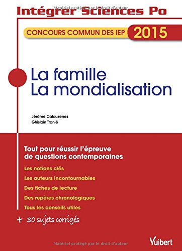 La famille, la mondialisation : concours commun des IEP 2015