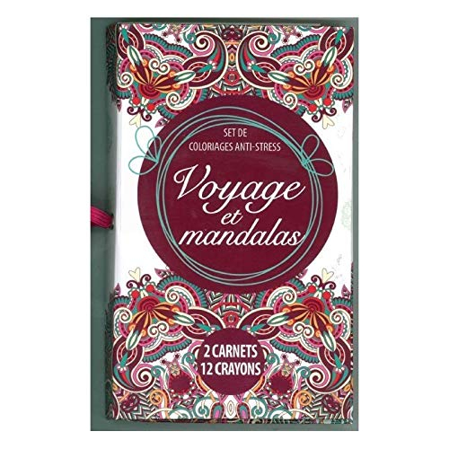 Coffret voyage et mandalas (2 carnets + 12 crayons)