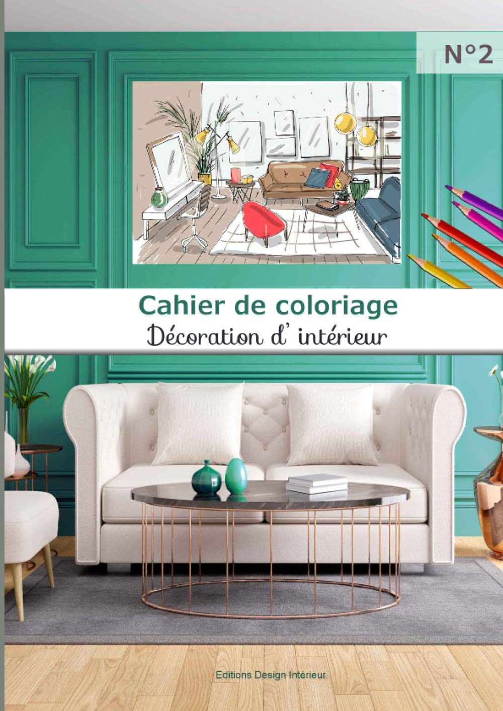 Cahier de coloriage Décoration d'intérieur N°2: 40 coloriages grand format | adultes et enfants | pa