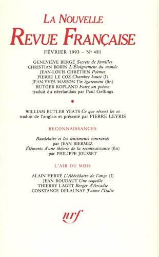 Nouvelle revue française, n° 481