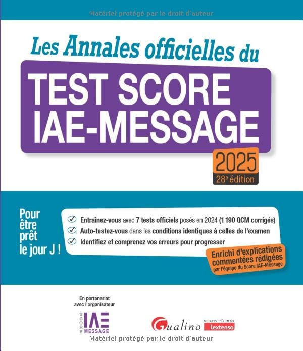 Les annales officielles du test Score IAE-Message 2025
